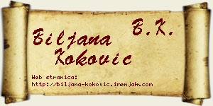 Biljana Koković vizit kartica
